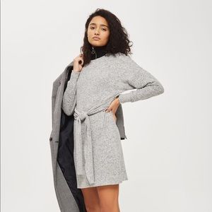 Topshop Cut and Sew Jumper Dress Gray